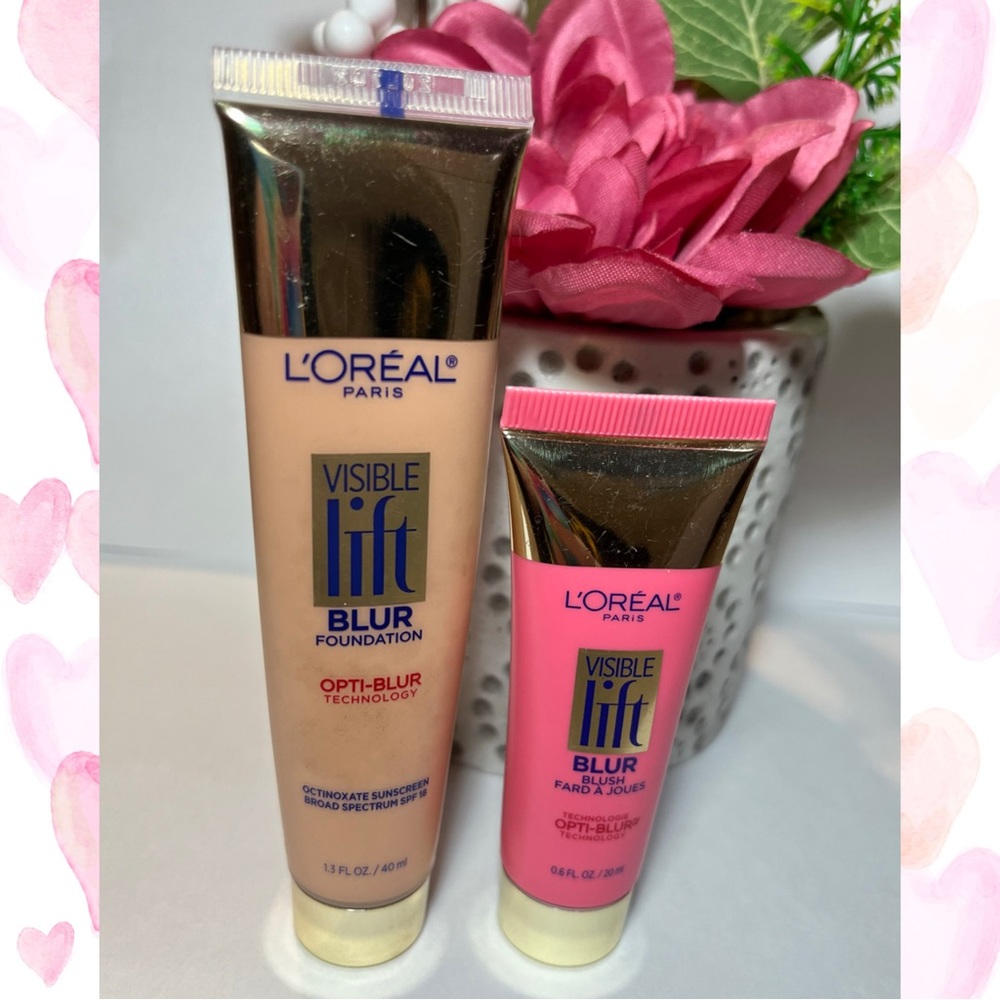 L’Oréal Visible Lift #202 Classic Ivory Foundation #502 Soft Pink Blush